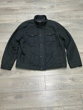 Levi's Men's Black Quilted‎ Lining Field Military Cargo Cotton Jacket Size L